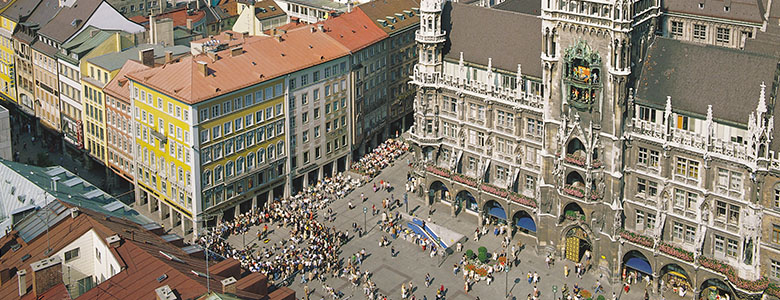 Marienplatz mit neuem Rathaus